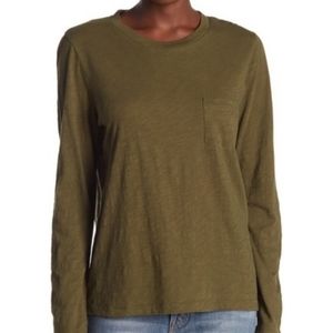 3X Madewell Long Sleeve Green Whisper Tee